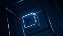 Futuristic glowing cube symbolizing the structured layers of a sales enablement framework for predictable revenue growth.
