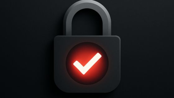 Padlock with a glowing red checkmark, symbolizing sales behaviors that build buyer trust through credibility