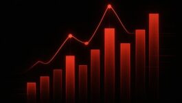 Red bar and line graph on black background representing performance data trends — used to illustrate sales enablement assessment outcomes.
