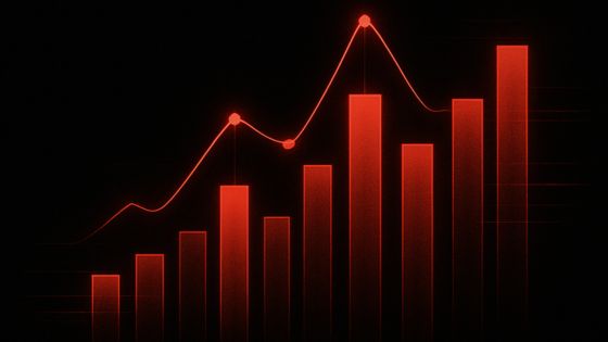 Red bar and line graph on black background representing performance data trends — used to illustrate sales enablement assessment outcomes.