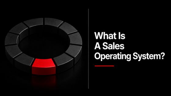 Circular structure made of black segments completed by a single red segment beside the headline “What Is a Sales Operating System?”, representing the missing operating discipline that connects sales methodology, training, tools, and enablement.