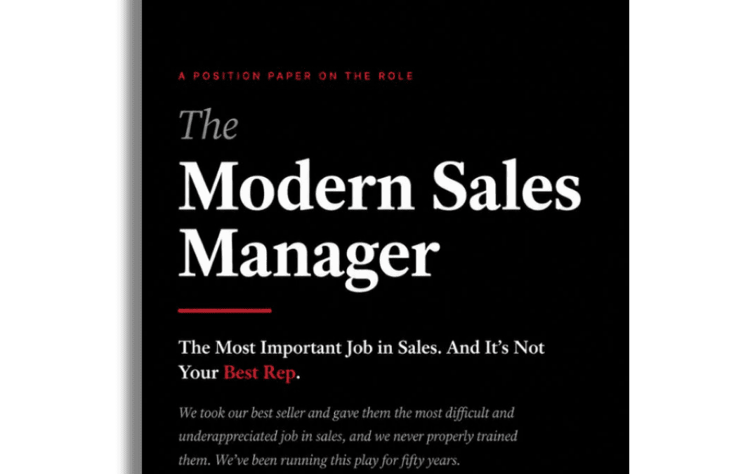 The Modern Sales Manager position paper cover from A Sales Growth Company about the overlooked role of frontline sales managers in sales performance.