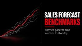 Sales forecast benchmarks graphic showing historical deal patterns used to improve forecast accuracy