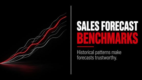 Sales forecast benchmarks graphic showing historical deal patterns used to improve forecast accuracy