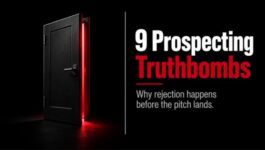 Nine truthbombs of prospecting graphic showing a closed door representing buyer resistance to cold outreach
