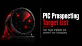 Radar screen illustrating how a Problem Identification Chart helps sales reps identify and prioritize prospecting target accounts